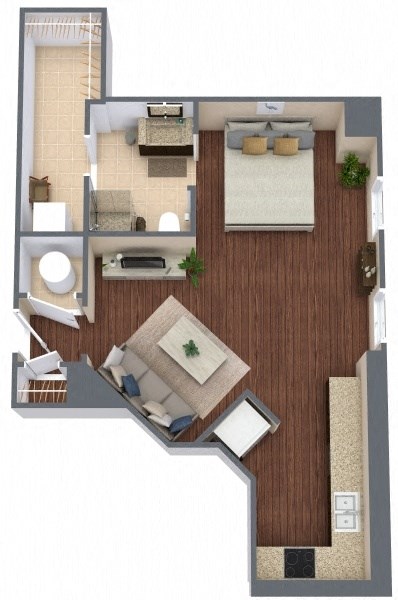 Commuter 2 Floor Plan at Metro67, Memphis, 38103